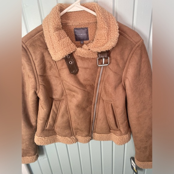 Ultra Flirt Jackets & Blazers - Ultra flirt size small women’s tan aviator style jacket ( A16)